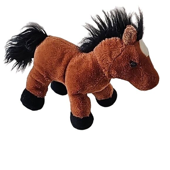 Ganz Webkinz Brown Arabian Horse Stuffed Animal Plush 9"T x 10"L - Picture 3 of 8